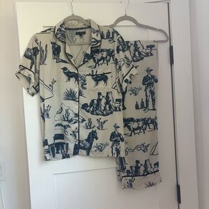 Katie Kime Marfa Toile Pajama Pants Set